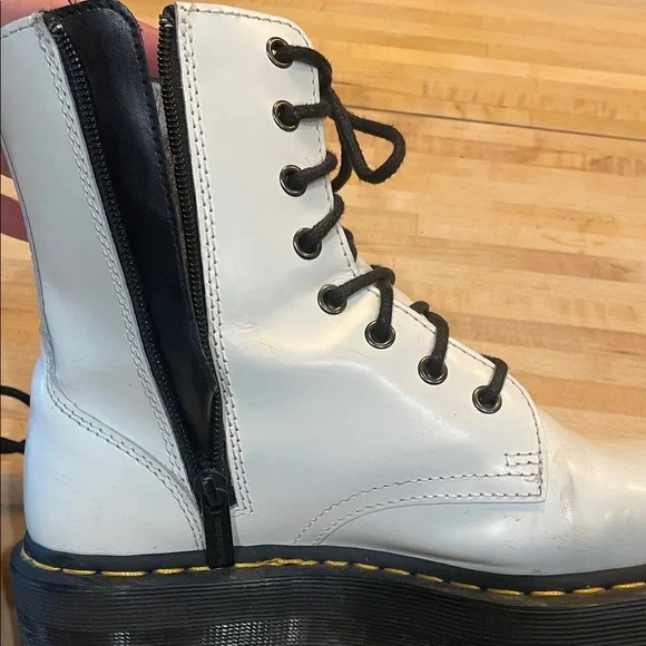 Dr. Martens White Platform Combat Boots - Picture 4 of 10